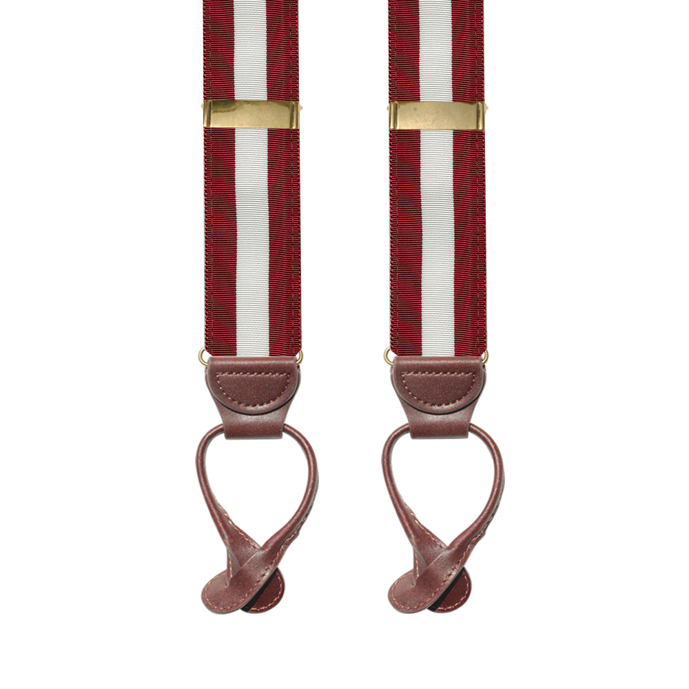 Crimson &amp; White Grosgrain Ribbon Brace