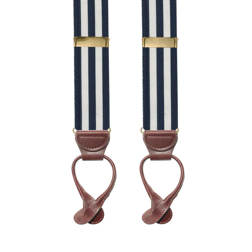 Navy with White Grosgrain Ribbon Brace