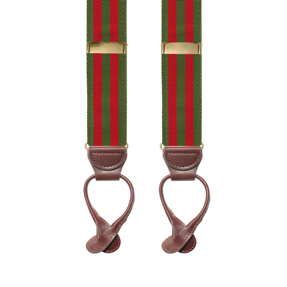 Olive &amp; Red Grosgrain Ribbon Brace