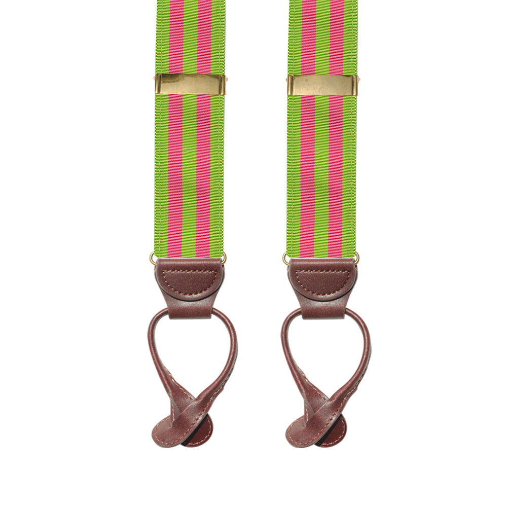 Grass &amp; Pink Grosgrain Ribbon Brace