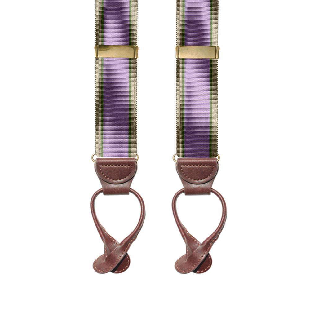 Lavender &amp; Olive &amp; Tan Grosgrain Ribbon Brace