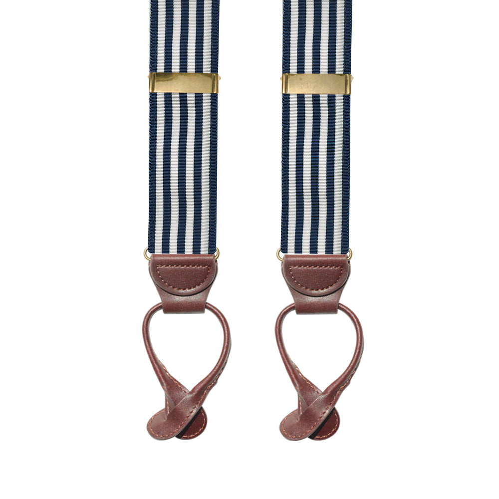 Navy &amp; White Grosgrain Ribbon Brace