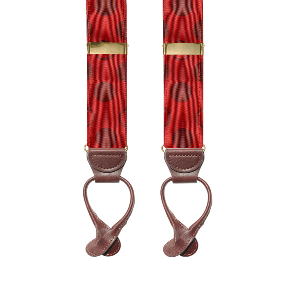 Dots On Red Grosgrain Ribbon Brace