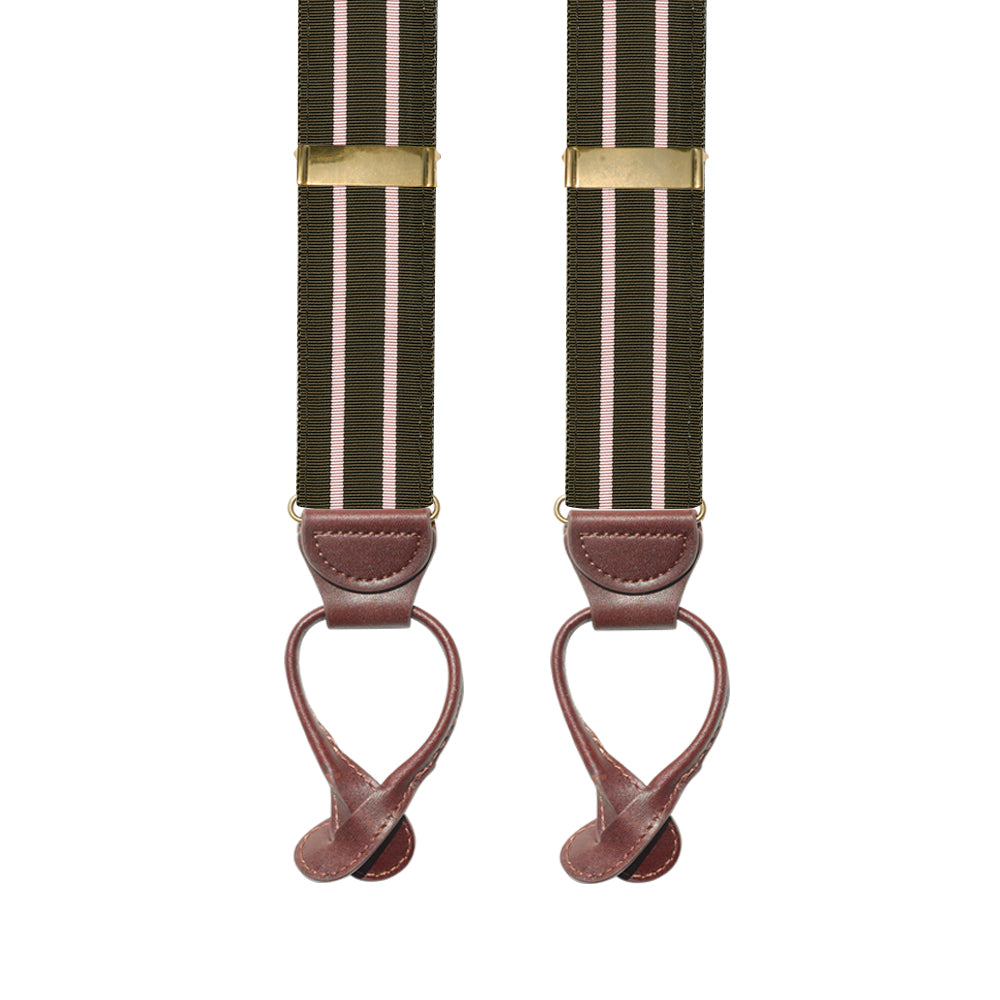 Brown &amp; Pale Pink Grosgrain Ribbon Brace