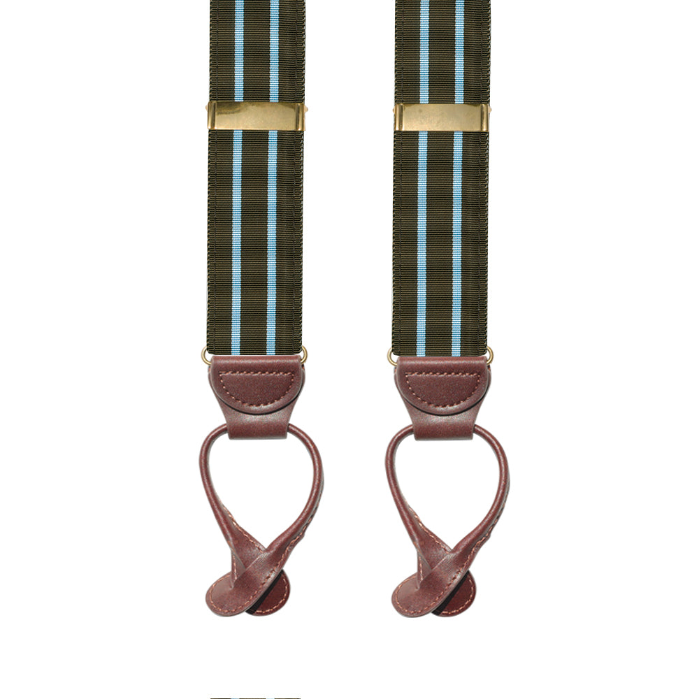 Brown &amp; Light Blue Grosgrain Ribbon Brace