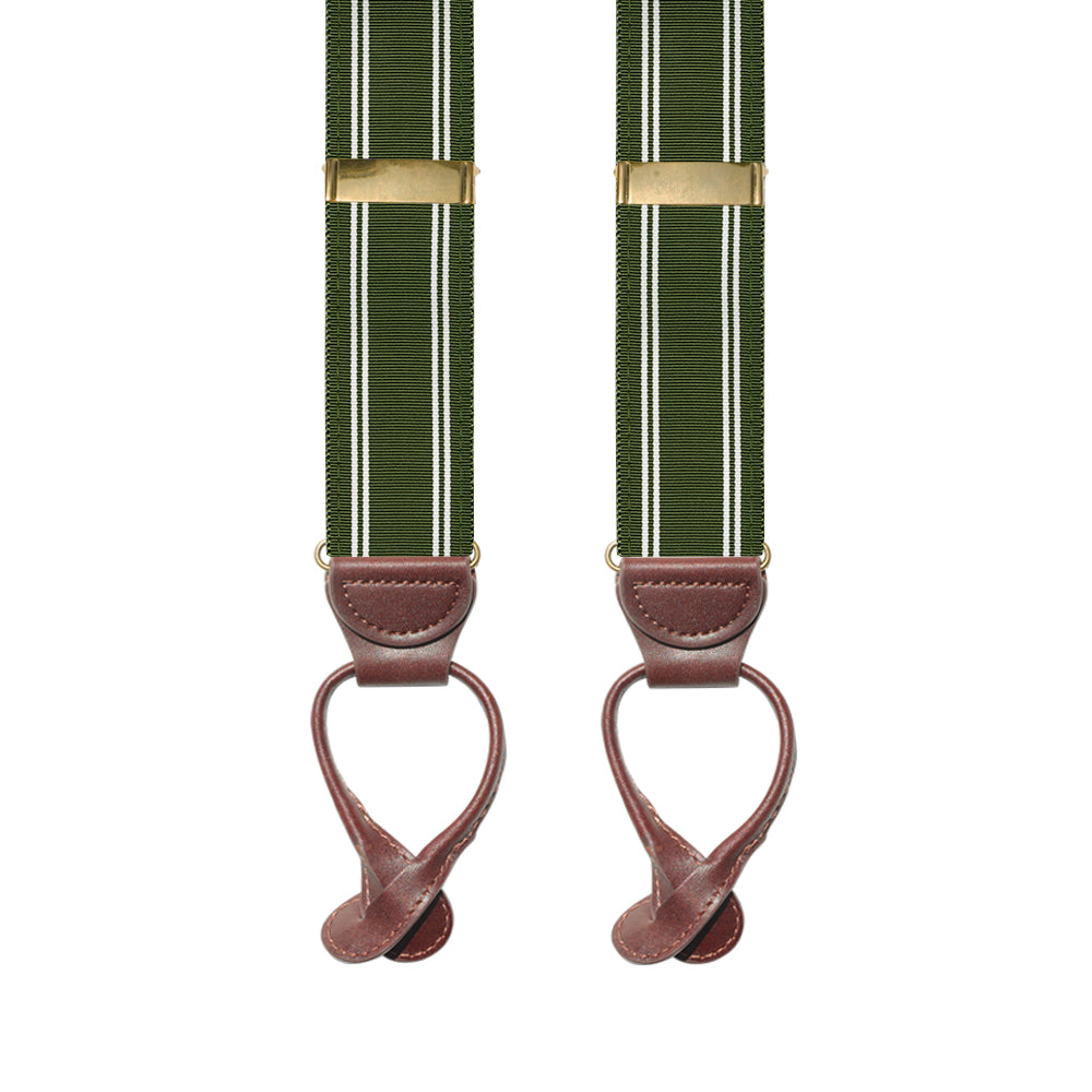 Olive &amp; White Grosgrain Ribbon Brace