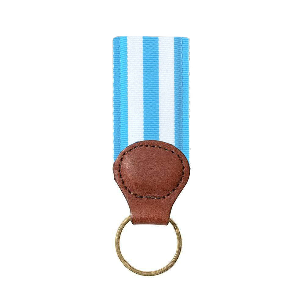 Carolina Blue &amp; White Grosgrain Ribbon Key Fob