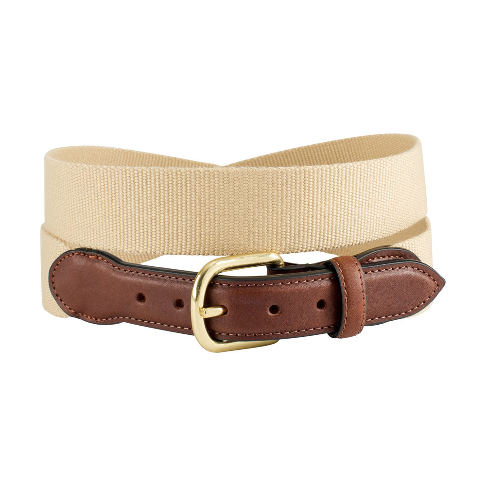 Textured Khaki Belgian Surcingle Leather Tab Belt