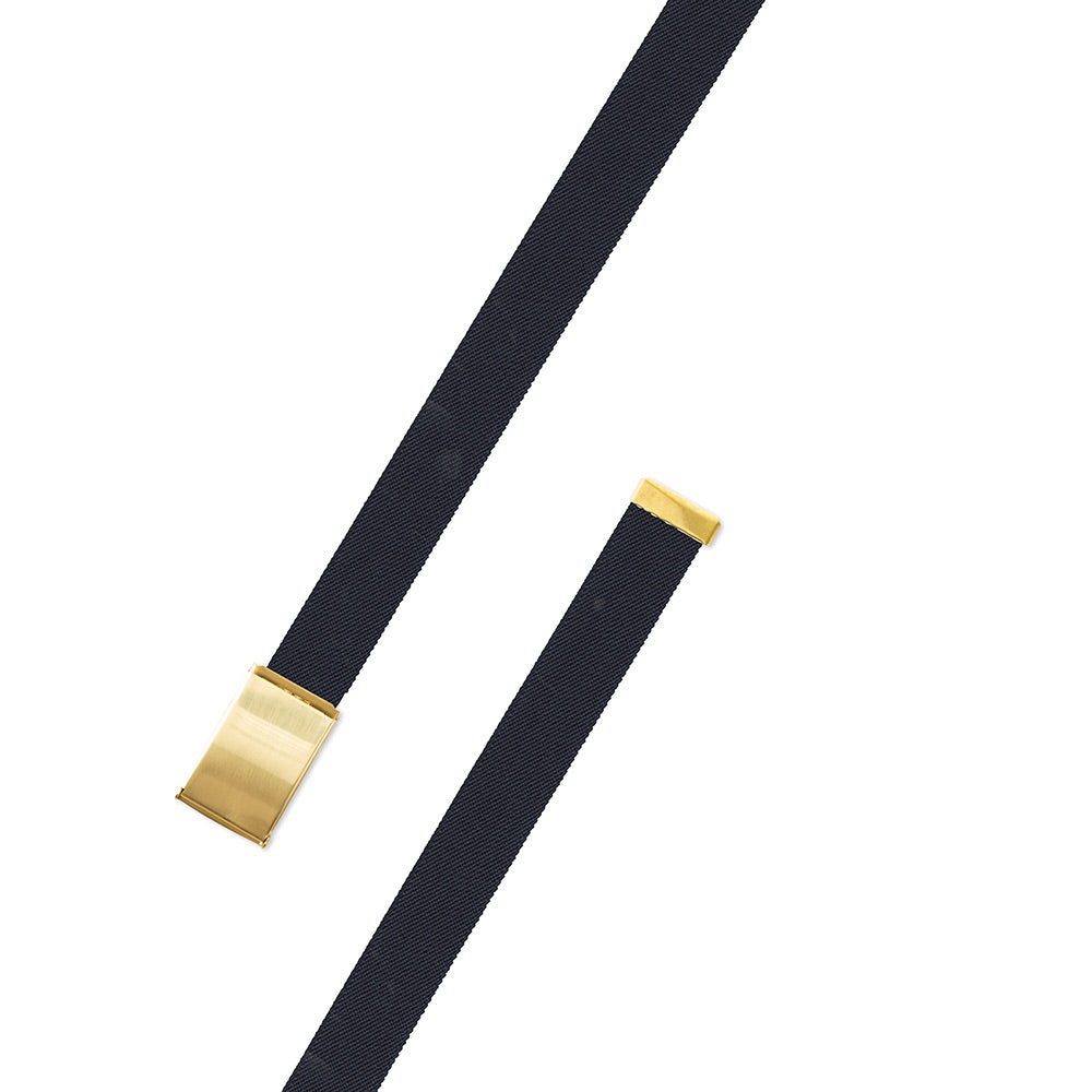 Navy Belgian Stretch Military Buckle Belt