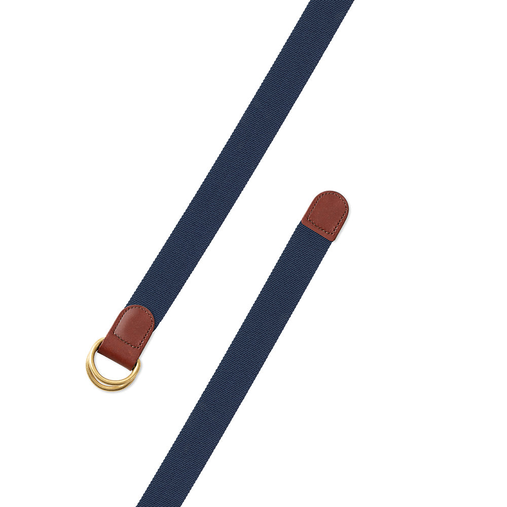 Denim Blue Belgian Stretch D-Ring Belt