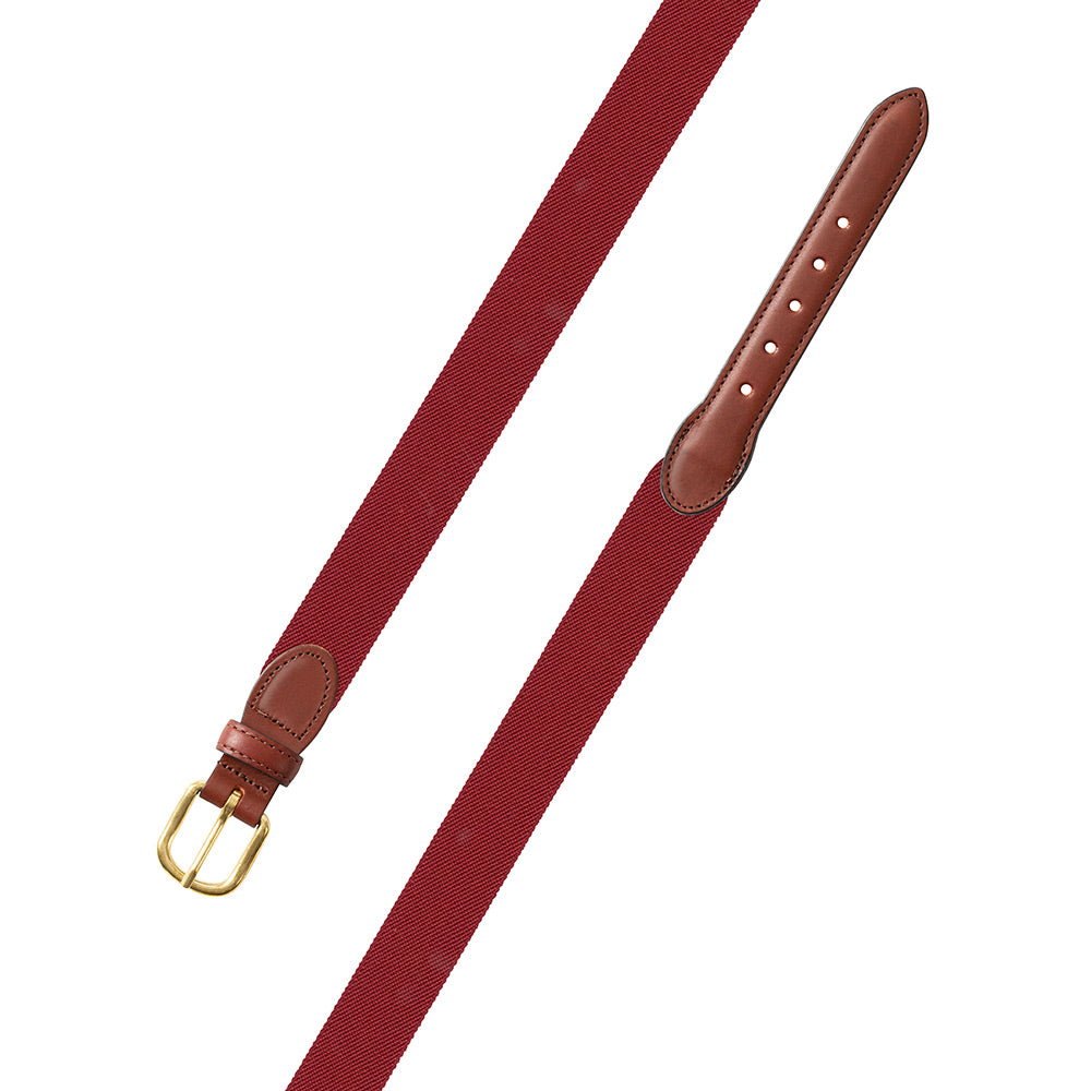 Crimson Belgian Stretch Leather Tab Belt