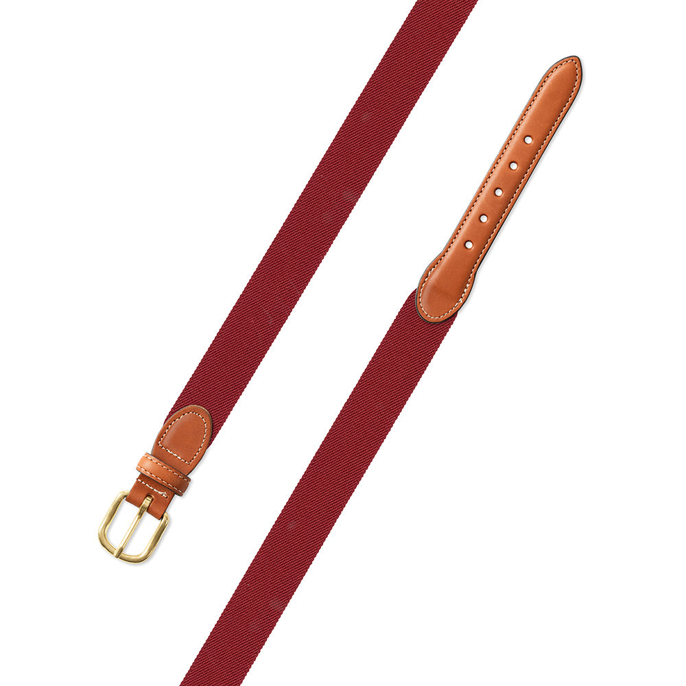 Crimson Belgian Stretch Leather Tab Belt