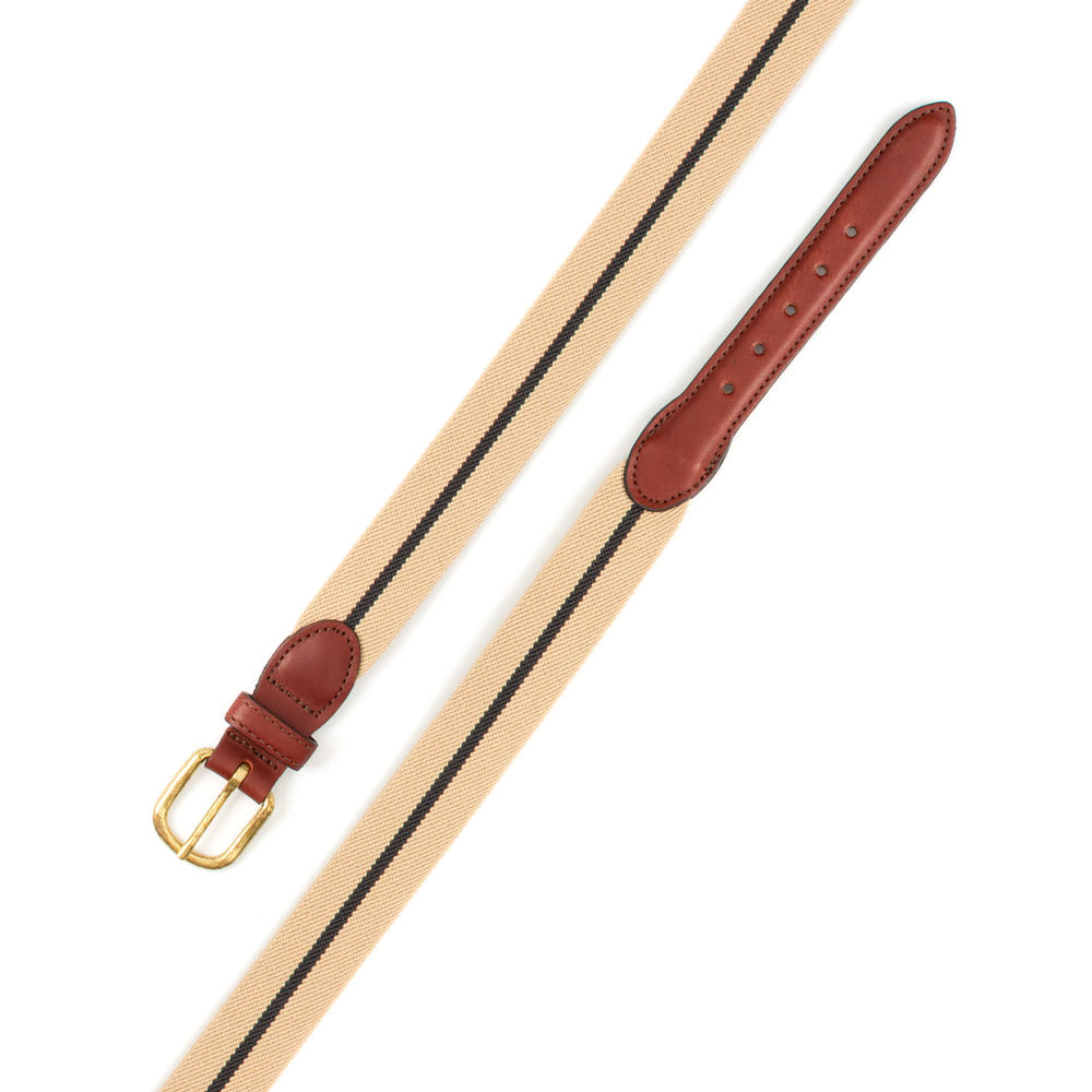 Tan &amp; Navy Belgian Stretch Children&#39;s Belt