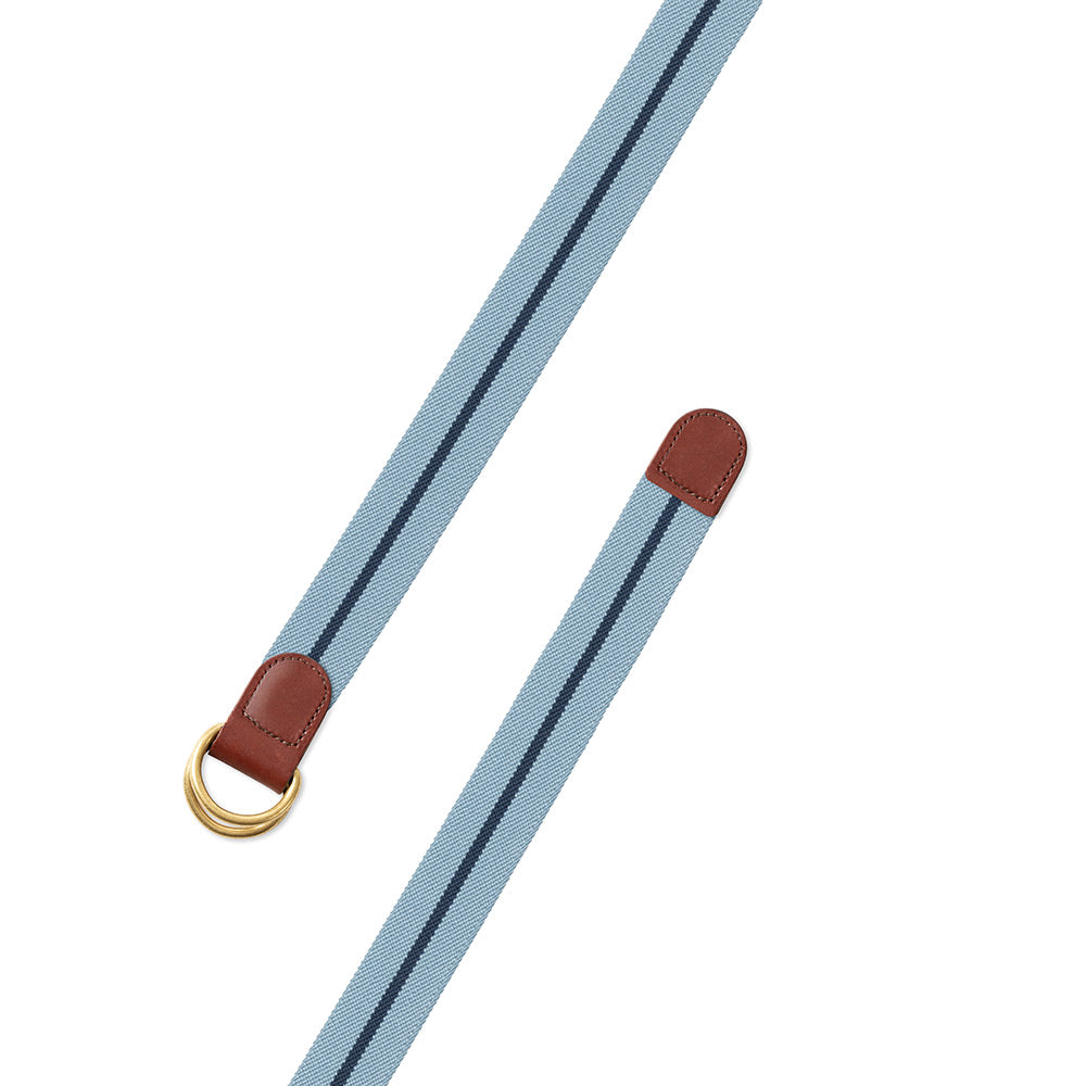 Sky &amp; Navy Belgian Stretch D-Ring Belt