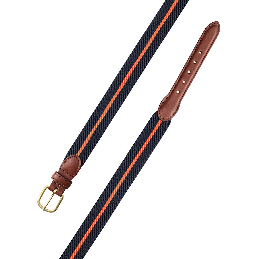 Navy &amp; Orange Belgian Stretch Children&#39;s Belt