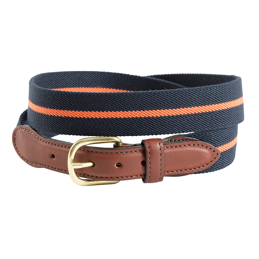 Navy &amp; Orange Belgian Stretch Children&#39;s Belt