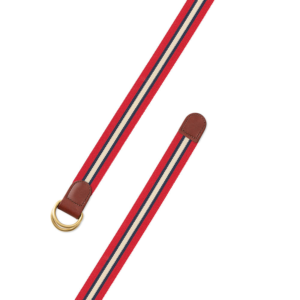 Red Multi Belgian Stretch D-Ring Belt