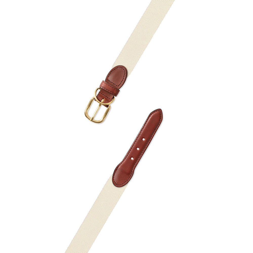 Textured Natural Belgian Surcingle Dog Collar