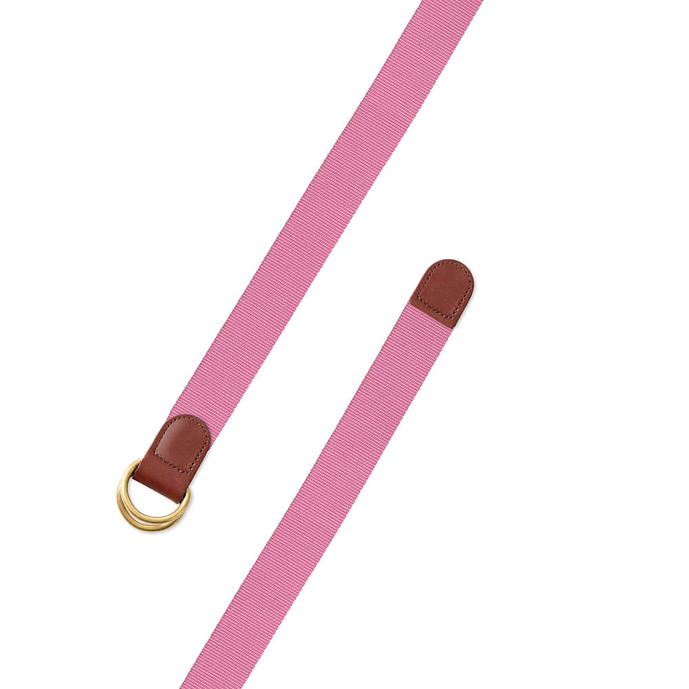 Textured Pink Belgian Surcingle D-Ring Belt