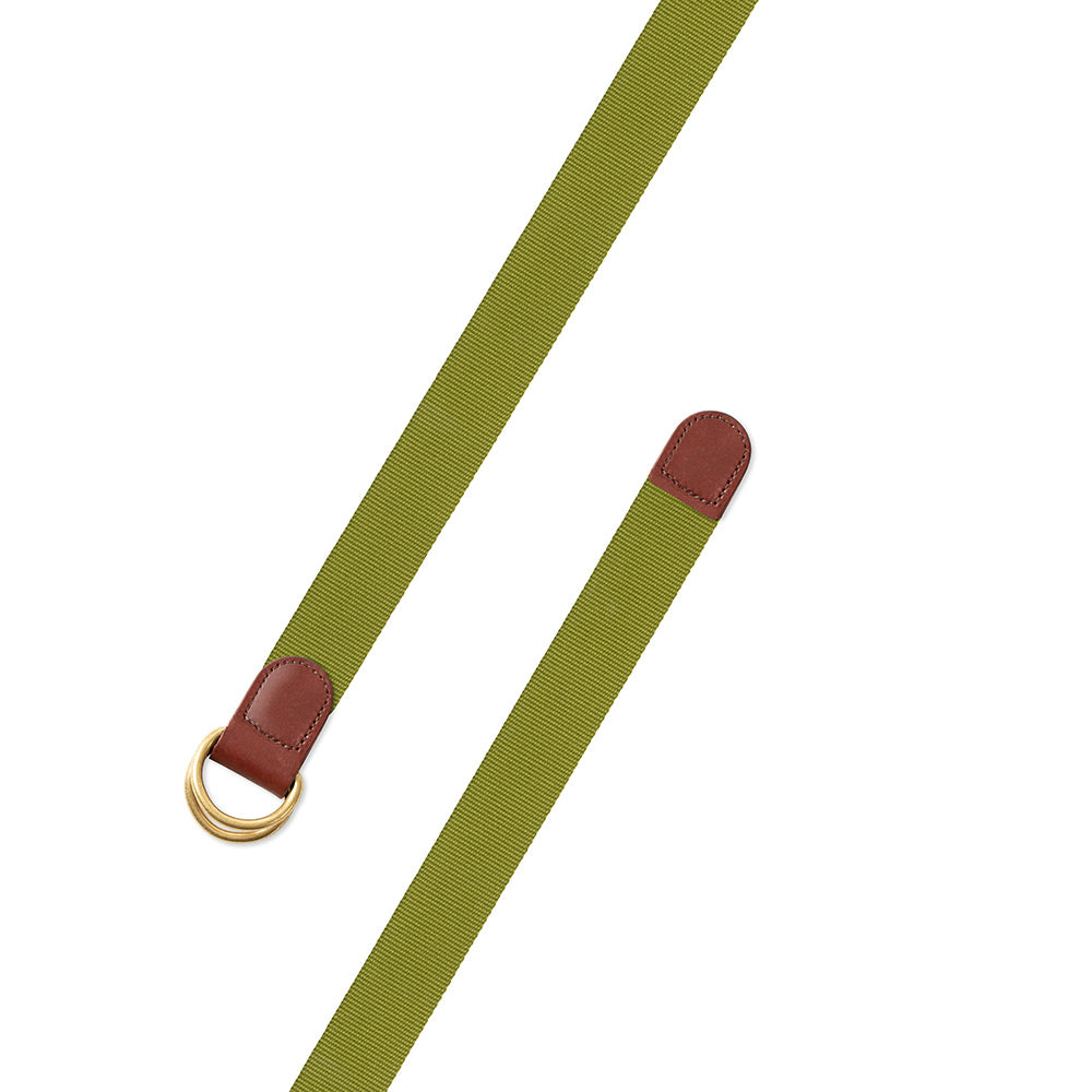 Textured Grass Green Belgian Surcingle D-Ring Belt