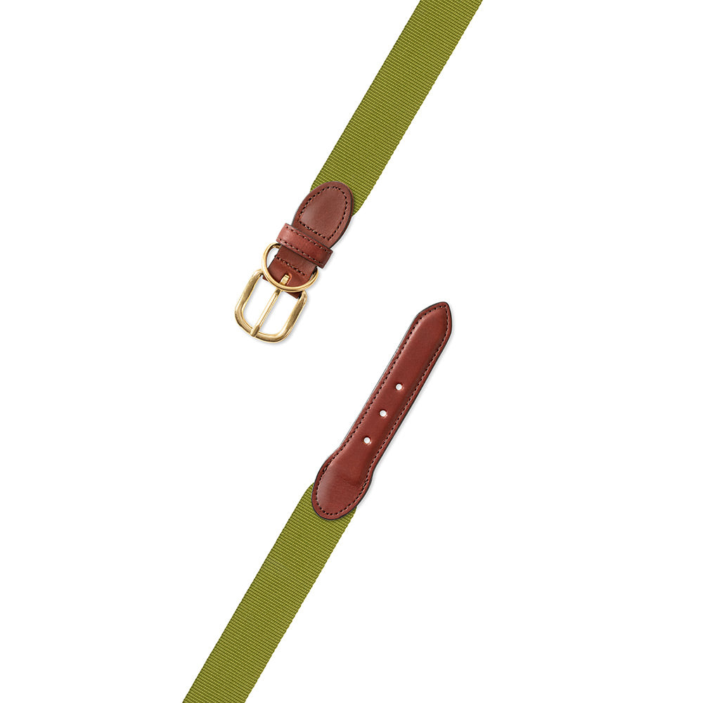Textured Grass Green Belgian Surcingle Dog Collar
