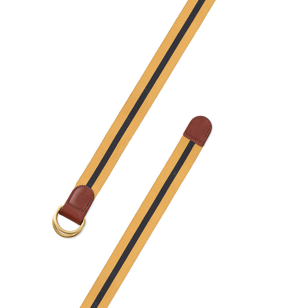 Yellow &amp; Navy Belgian Surcingle D-Ring Belt