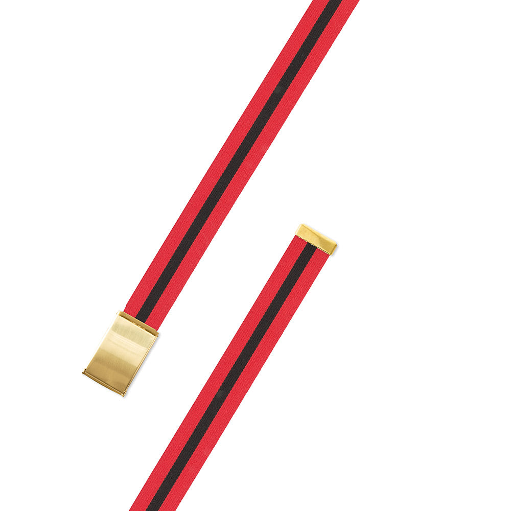 Red &amp; Black Belgian Surcingle Military Buckle Belt