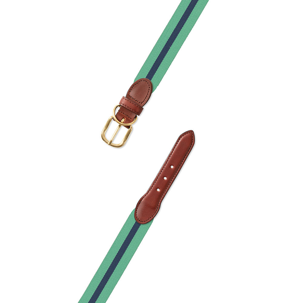 Mint Green &amp; Navy Belgian Surcingle Dog Collar