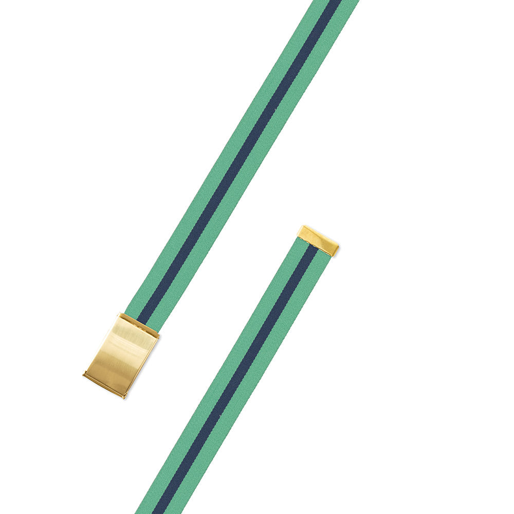 Mint Green &amp; Navy Belgian Surcingle Military Buckle Belt