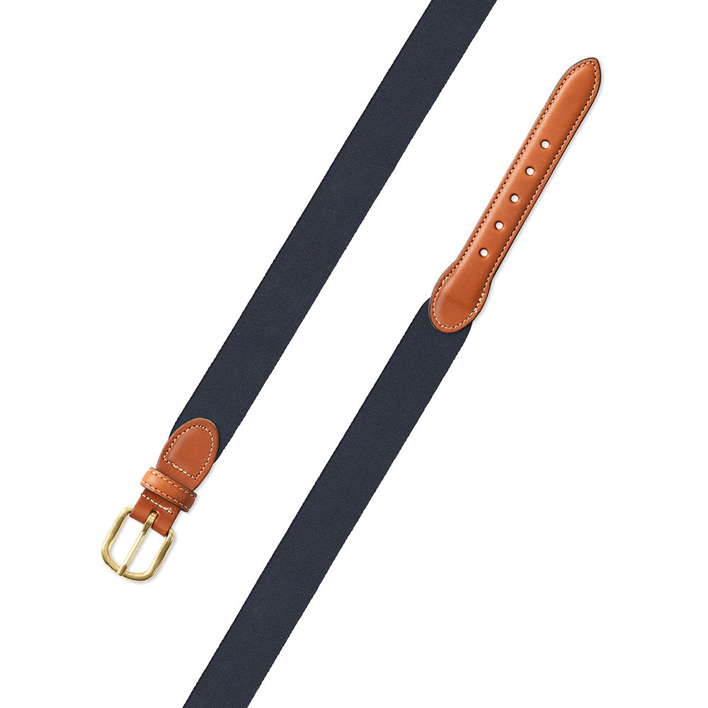 Navy Belgian Surcingle Leather Tab Belt
