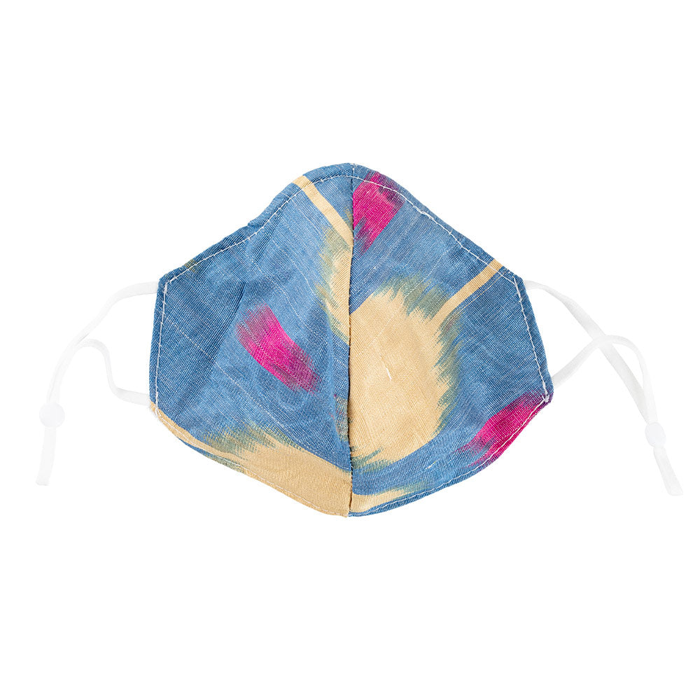 Blue &amp; Pink Brushstroke Face Mask with Adjustable Elastic Ear Loops
