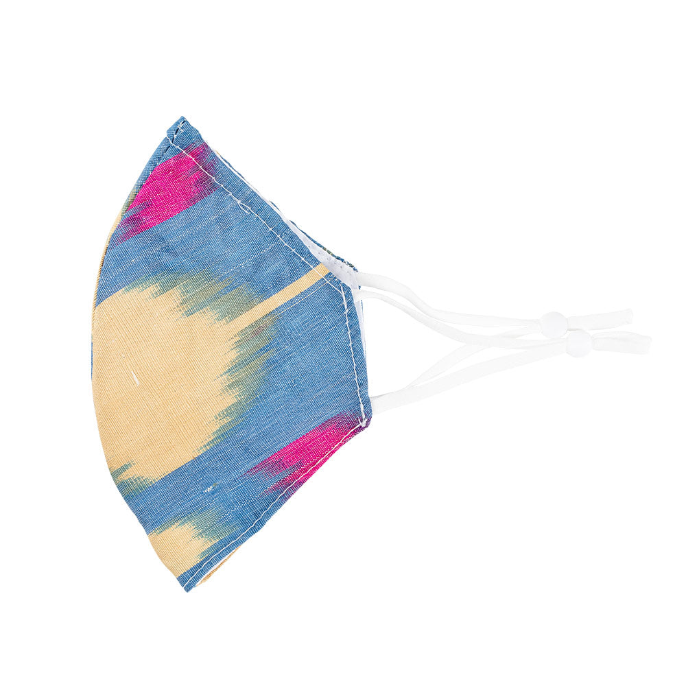Blue &amp; Pink Brushstroke Face Mask with Adjustable Elastic Ear Loops