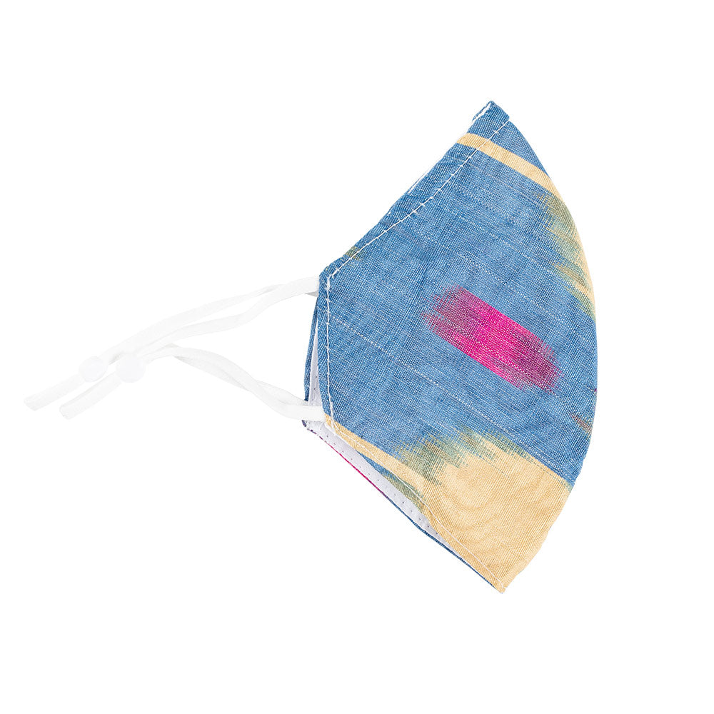 Blue &amp; Pink Brushstroke Face Mask with Adjustable Elastic Ear Loops