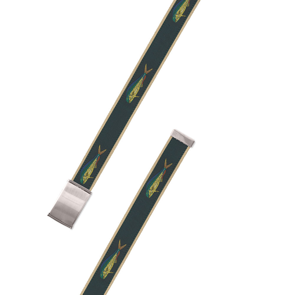 Green Dolphin Motif Military Buckle Belt