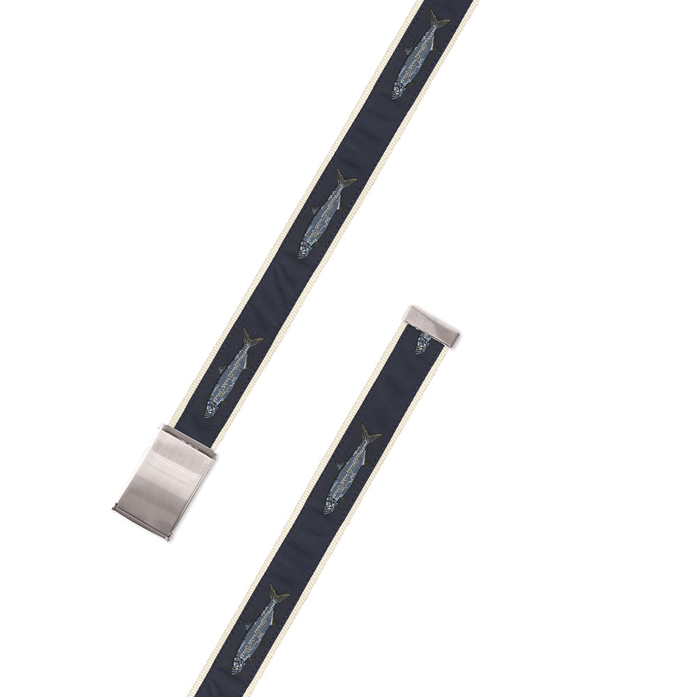 Tarpon Motif Military Buckle Belt