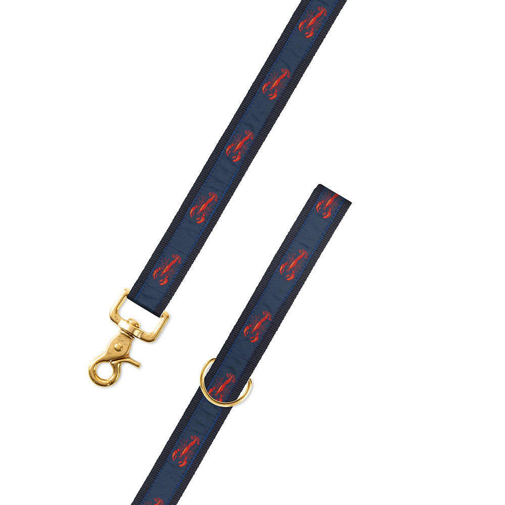 Navy Lobster Motif Dog Leash