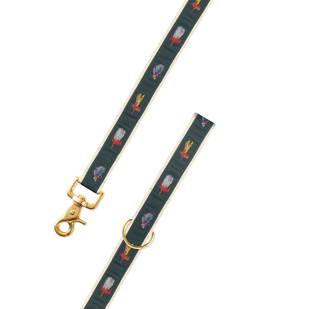 Green Salt Flies Motif Dog Leash
