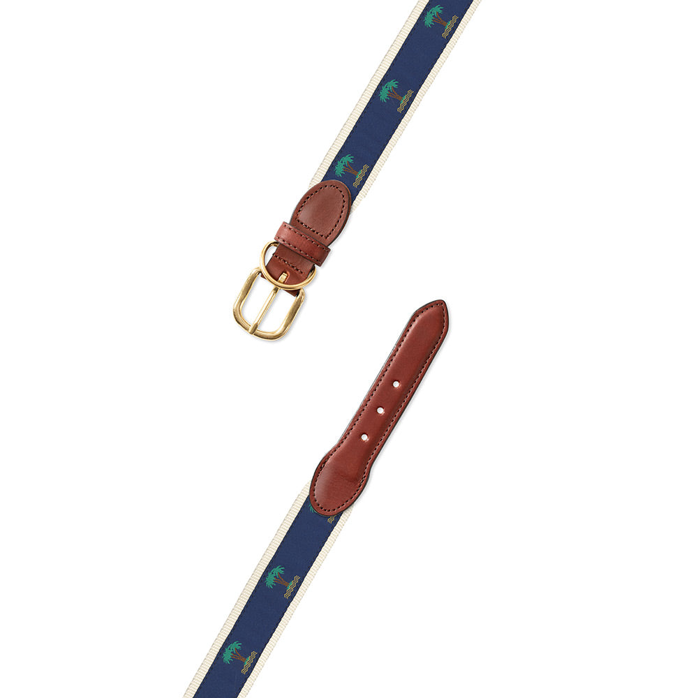 Palm Trees on White Motif Dog Collar
