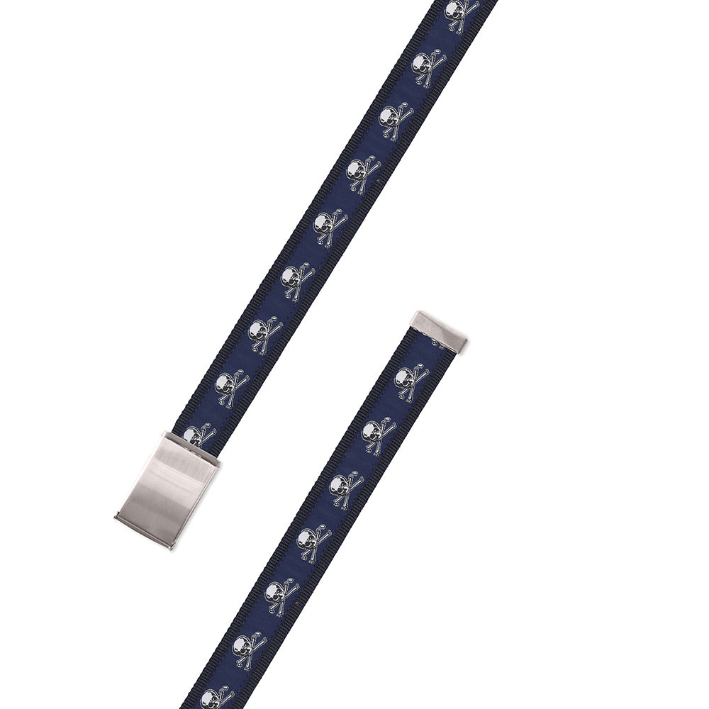 Cross Bones Motif Military Buckle Belt