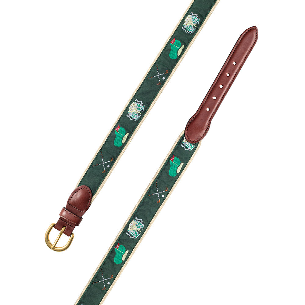 Green Golf Motif Children&#39;s Belt