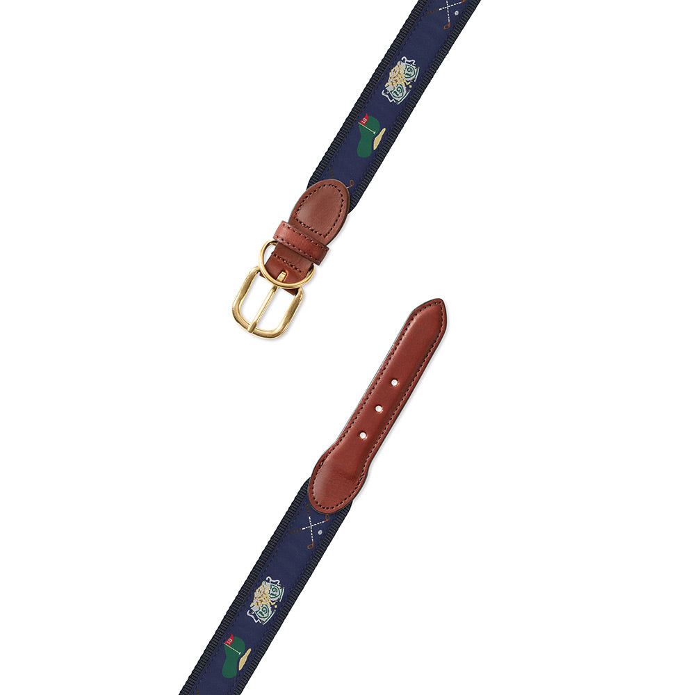 Navy Golf Motif Dog Collar