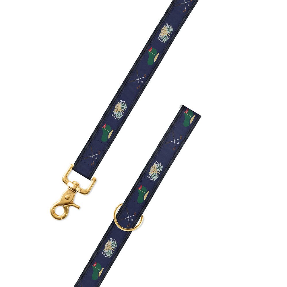 Navy Golf Motif Dog Leash