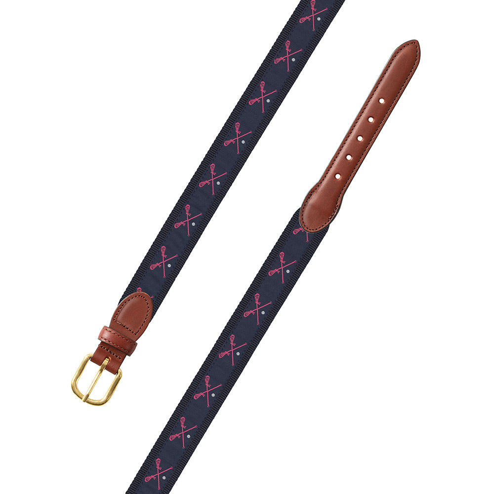 Navy Lacrosse Motif Children&#39;s Belt