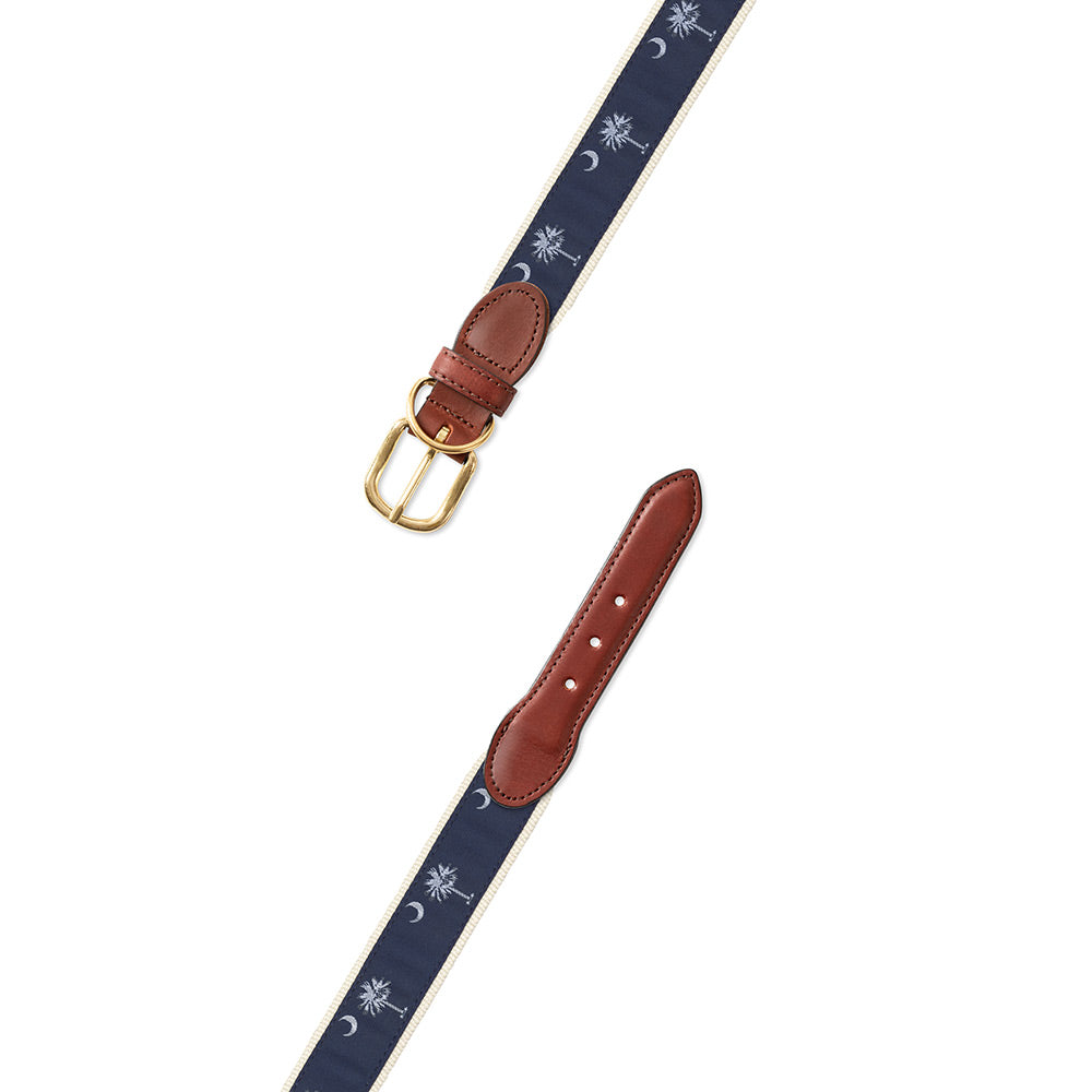 Navy South Carolina Flag Motif Dog Collar