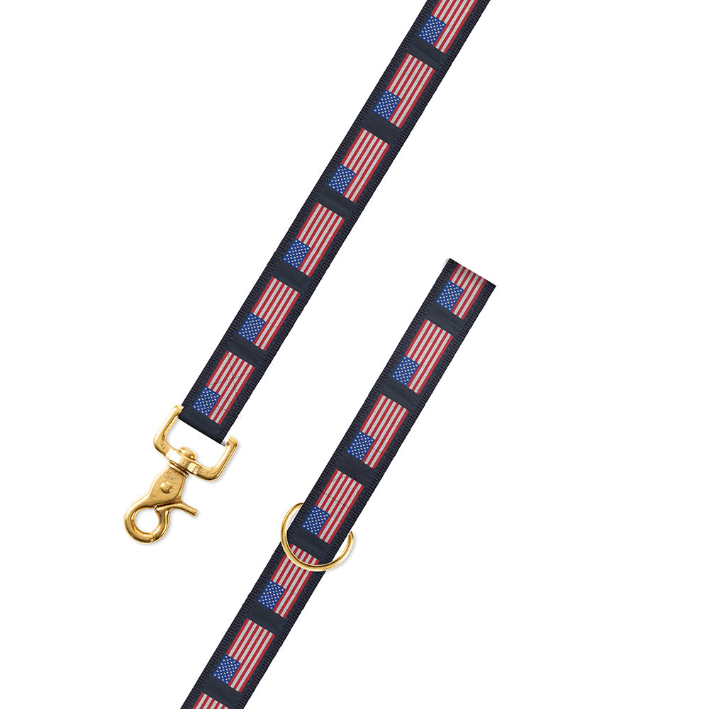 American Flag on Navy Motif Dog Leash