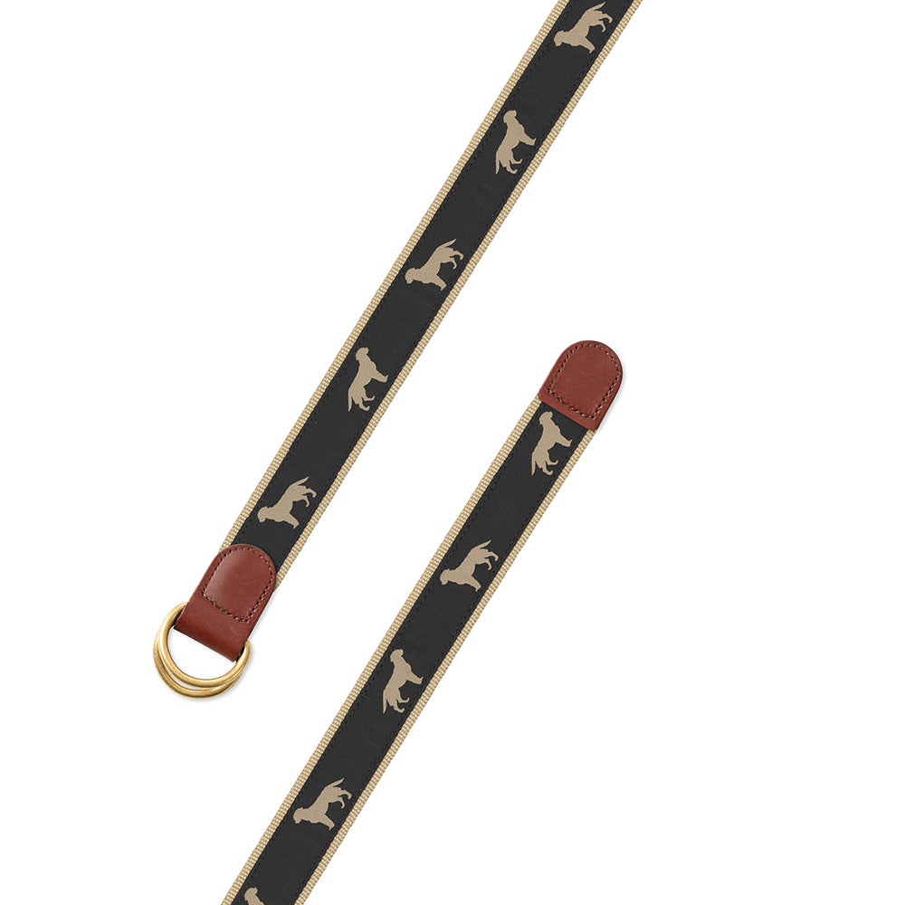 Golden Dog Motif D-Ring Belt