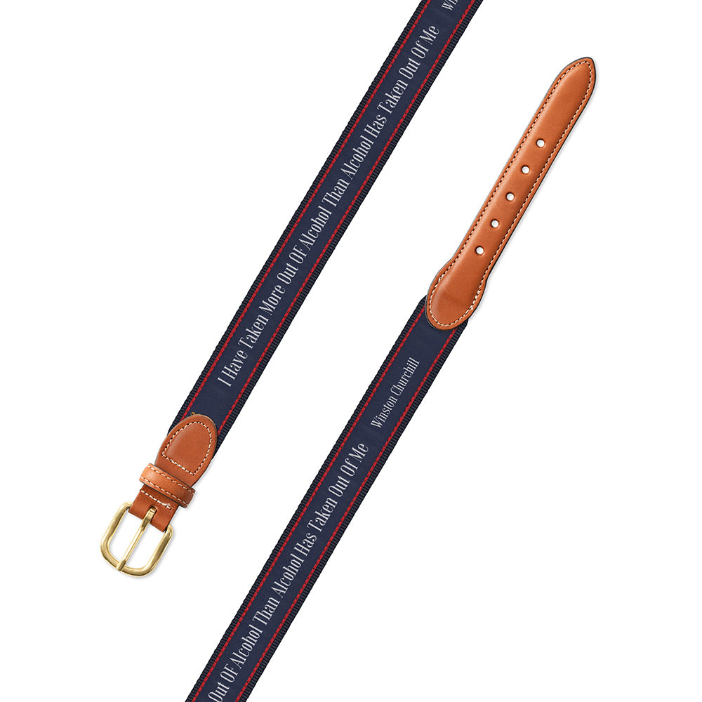 I Have Taken More Bespoken Motif Leather Tab Belt