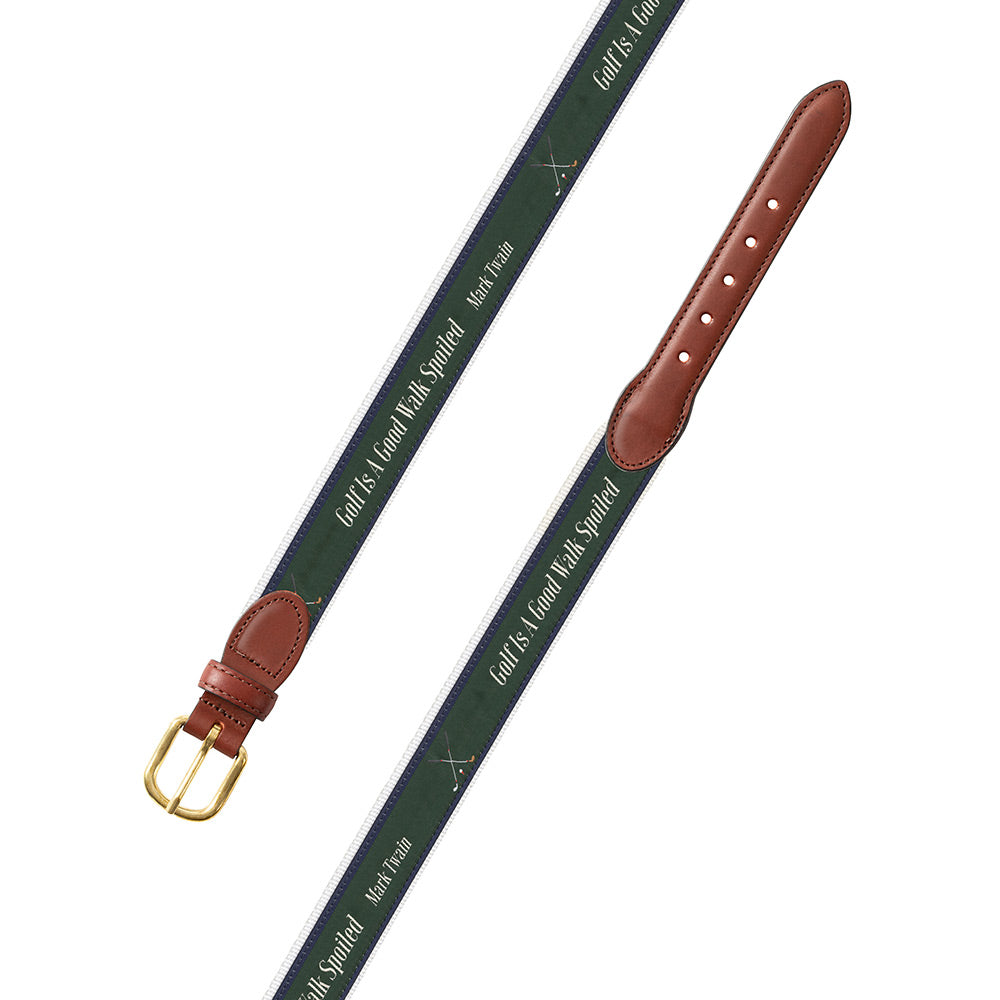 Golf Is in White Bespoken Motif Children&#39;s Belt