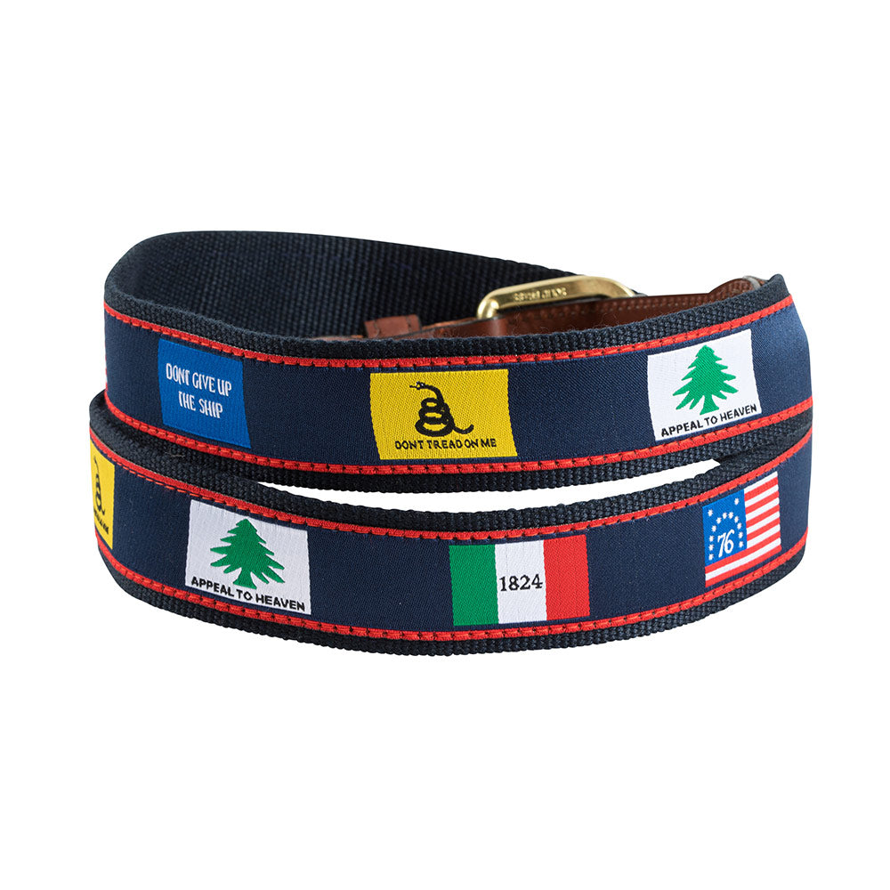 Founding Flags on Navy Bespoken Motif Children&#39;s Belt