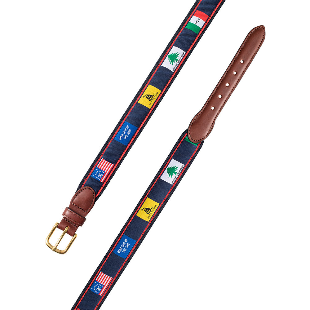 Founding Flags on Navy Bespoken Motif Children&#39;s Belt